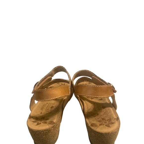 Spring Step L'Artiste MEERA Brown Multi Wedge Ankle Strap Sandals Sz 41 - 9.5/10 - Picture 3 of 8